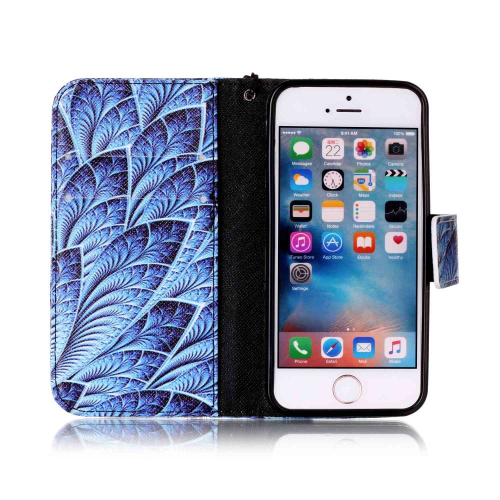 iPhone 5 5s SE case wallet leather case printed