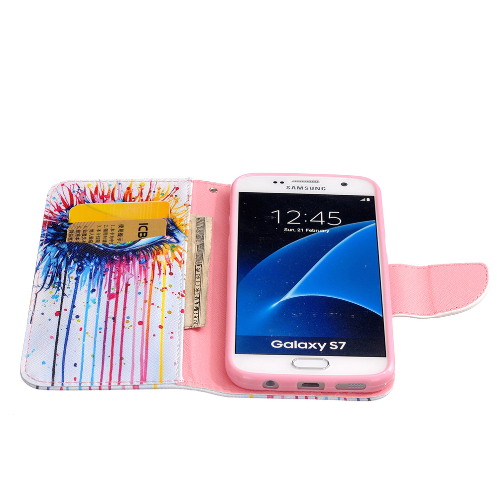 Galaxy S7 case wallet leather case printed