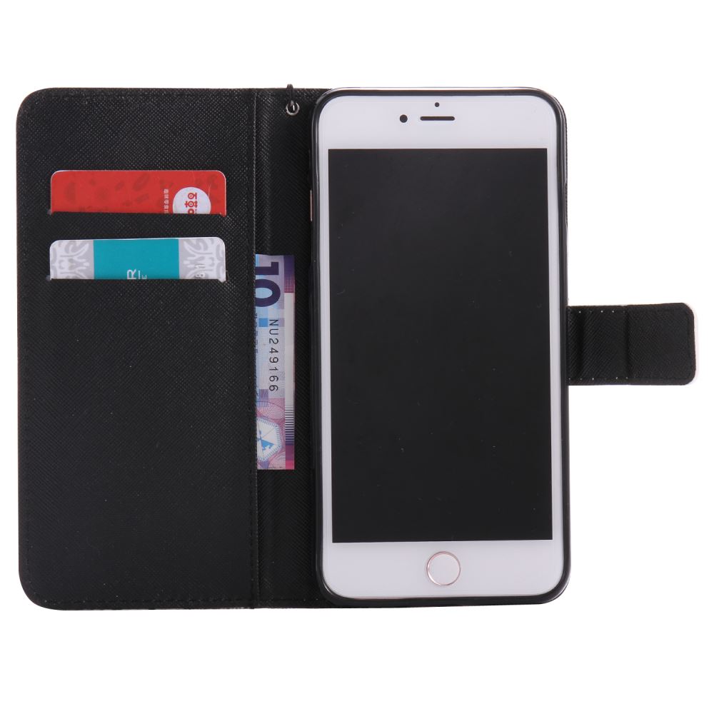 iPhone 7 Plus case wallet leather card holder cover case printed leather