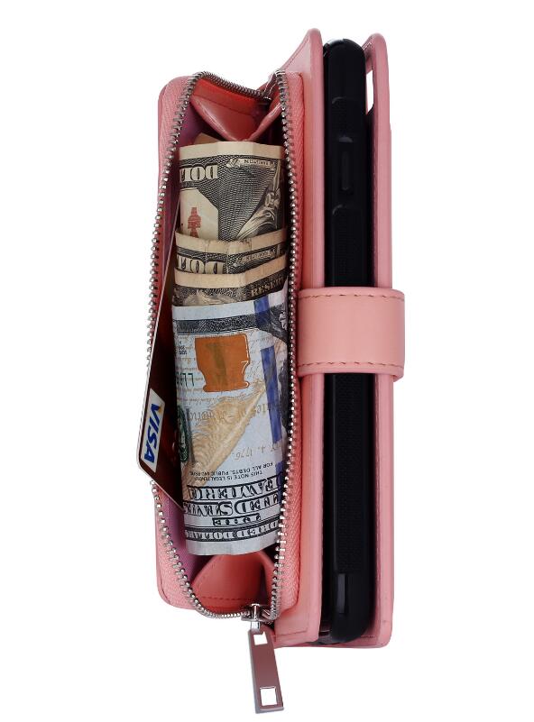 GALAXY S7 double wallet  Leather Zip case detachable