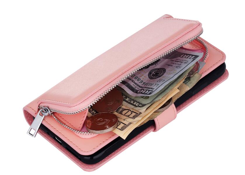 GALAXY S7 double wallet  Leather Zip case detachable