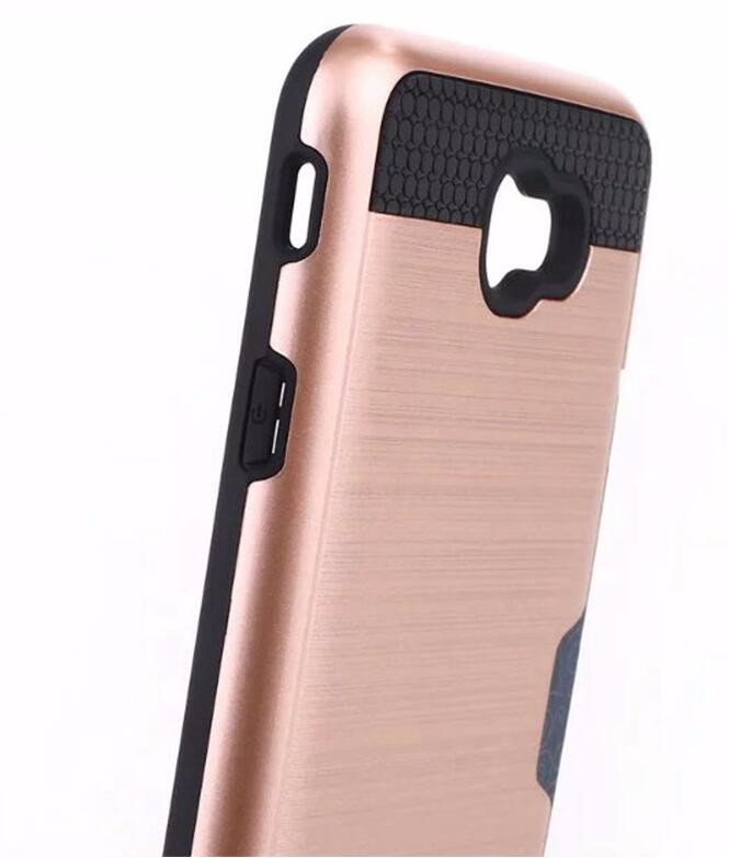 Galaxy J7 prime impact proof hybrid case card clip Brushed Metal Texture Galaxy J7 prime impact proof hybrid case card clip Brushed Metal Texture