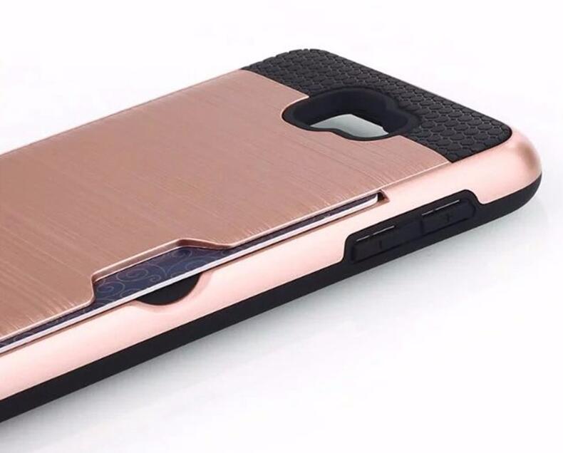 Galaxy J7 prime impact proof hybrid case card clip Brushed Metal Texture Galaxy J7 prime impact proof hybrid case card clip Brushed Metal Texture