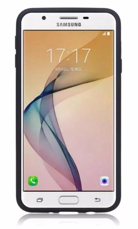 Galaxy J5 prime impact proof hybrid case card clip Brushed Metal Texture