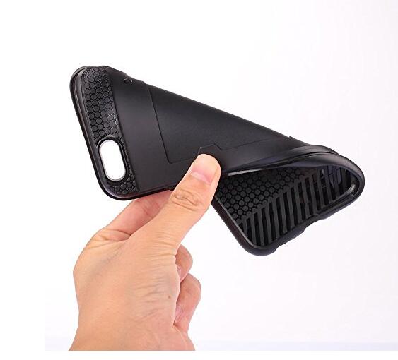 iphone 6 6s plus impact proof hybrid case card clip Brushed Metal Texture