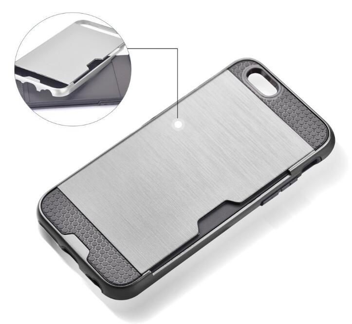 iphone 6 6s plus impact proof hybrid case card clip Brushed Metal Texture iphone 6 6s plus impact proof hybrid case card clip Brushed Metal Texture