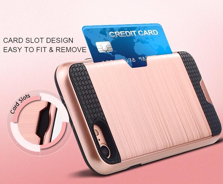 iphone 6 6s impact proof hybrid case card clip Brushed Metal Texture