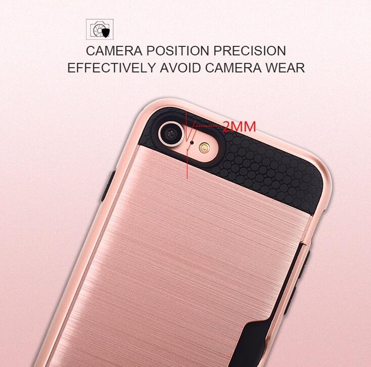 iphone 6 6s impact proof hybrid case card clip Brushed Metal Texture