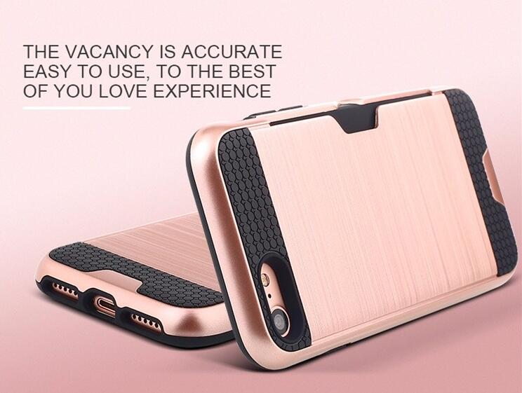 iphone 6 6s impact proof hybrid case card clip Brushed Metal Texture