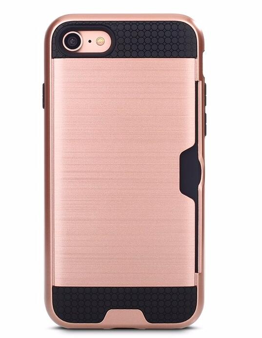 iphone 6 6s impact proof hybrid case card clip Brushed Metal Texture
