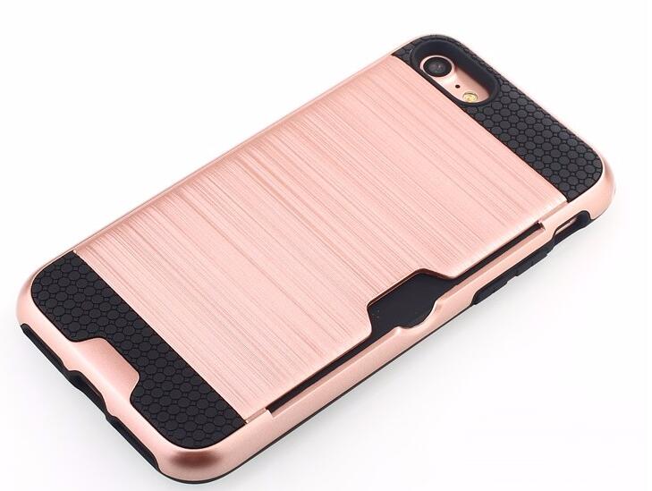 iphone 6 6s impact proof hybrid case card clip Brushed Metal Texture