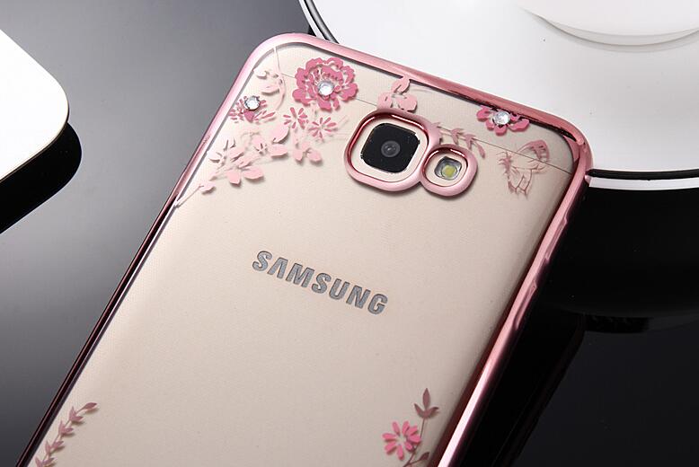 Samsung Galaxy J5 PRIME soft gel tpu case luxury bling shiny floral case