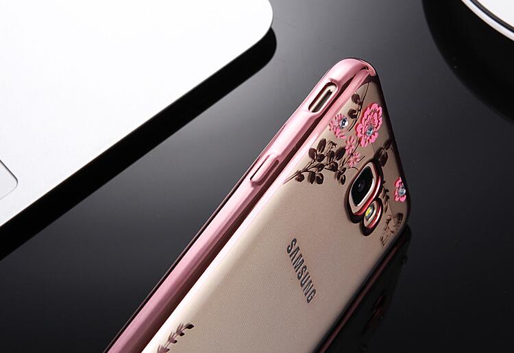 Samsung Galaxy J5 PRIME soft gel tpu case luxury bling shiny floral case