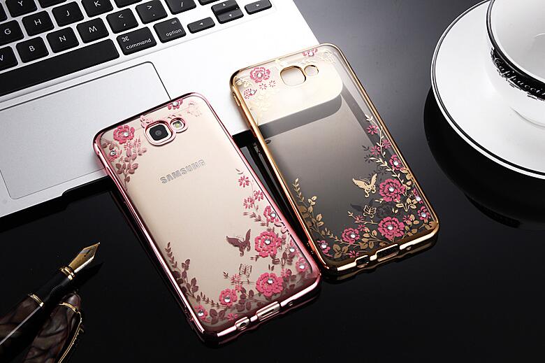 Samsung Galaxy J5 PRIME soft gel tpu case luxury bling shiny floral case