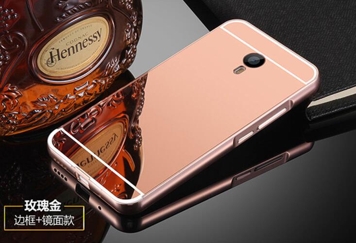 MEIZU M3S case Slim Metal bumper with mirror back cover case