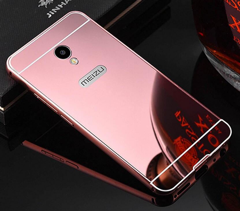 MEIZU M3S case Slim Metal bumper with mirror back cover case