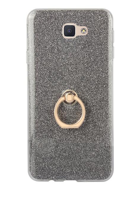 Gaxlaxy J5 Prime Soft tpu Bling Kickstand Case with Ring Rotary Metal Mount