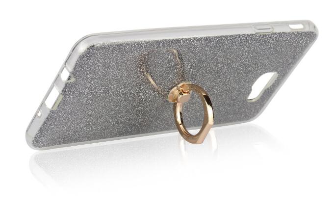 Gaxlaxy J5 Prime Soft tpu Bling Kickstand Case with Ring Rotary Metal Mount