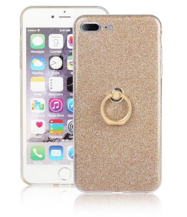 iphone 7 plus Soft tpu Bling Kickstand Case with Ring Rotary Metal Mount