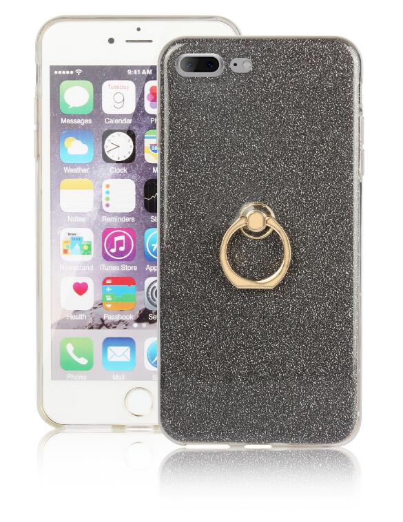 iphone 7 plus Soft tpu Bling Kickstand Case with Ring Rotary Metal Mount