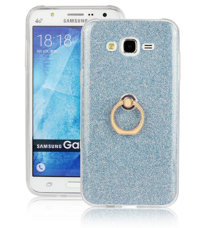 Gaxlaxy J7 Soft tpu Bling Kickstand Case with Ring Rotary Metal Mount