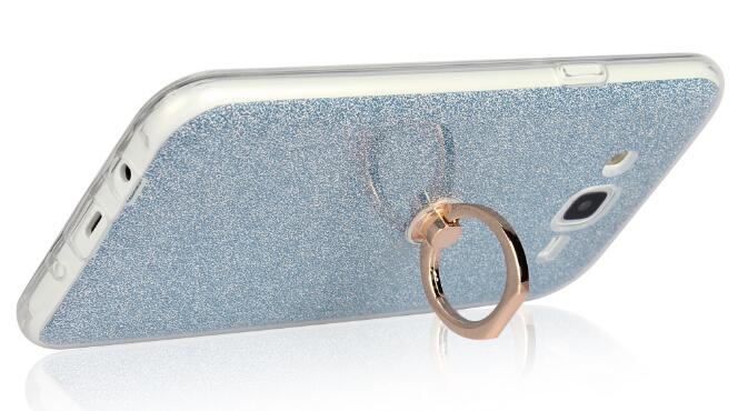 Gaxlaxy J7 Soft tpu Bling Kickstand Case with Ring Rotary Metal Mount