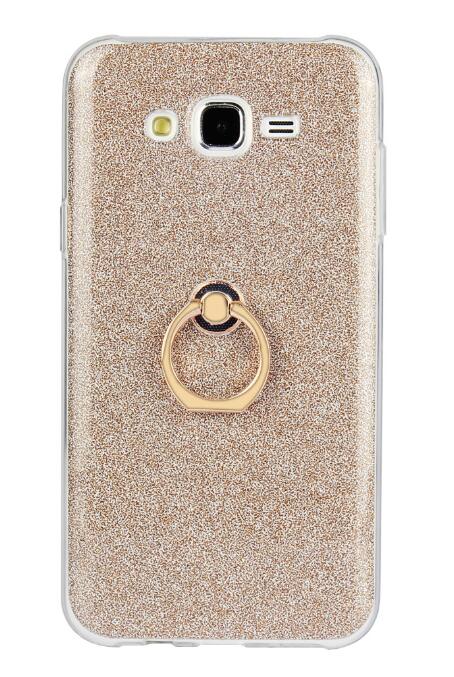 Gaxlaxy J7 Soft tpu Bling Kickstand Case with Ring Rotary Metal Mount