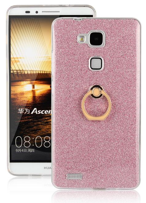 HUAWEI MATE 7 Soft tpu Bling Kickstand Case with Ring Rotary Metal Mount