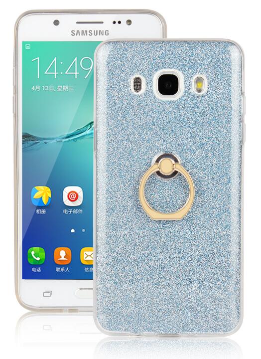 Gaxlaxy J7 2016 Soft tpu Bling Kickstand Case with Ring Rotary Metal Mount