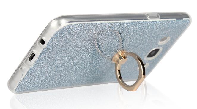 Gaxlaxy J7 2016 Soft tpu Bling Kickstand Case with Ring Rotary Metal Mount