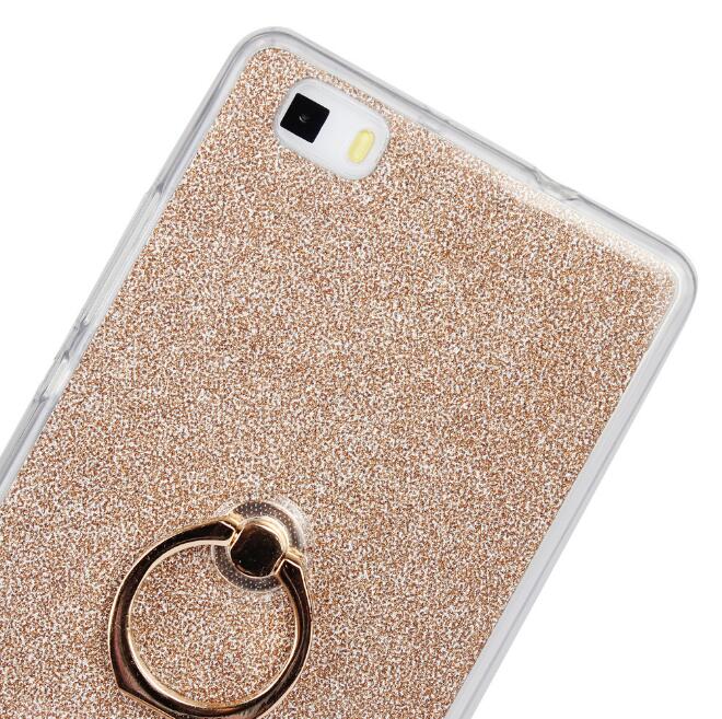 HUAWEI P8 LITE Soft tpu Bling Kickstand Case with Ring Rotary Metal Mount
