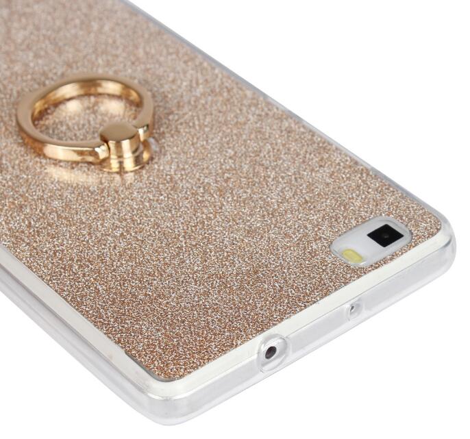 HUAWEI P8 LITE Soft tpu Bling Kickstand Case with Ring Rotary Metal Mount