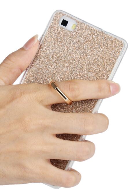 HUAWEI P8 LITE Soft tpu Bling Kickstand Case with Ring Rotary Metal Mount
