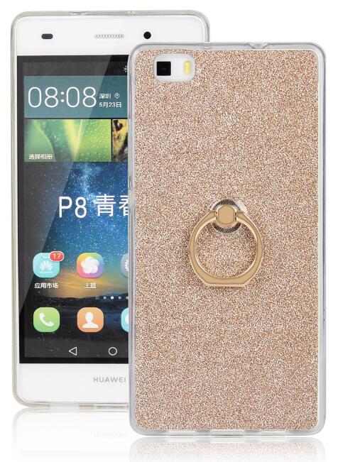 HUAWEI P8 LITE Soft tpu Bling Kickstand Case with Ring Rotary Metal Mount