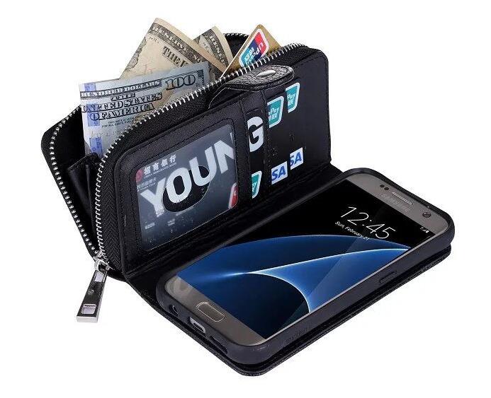 Galaxy S7 edge detachable full wallet leather case