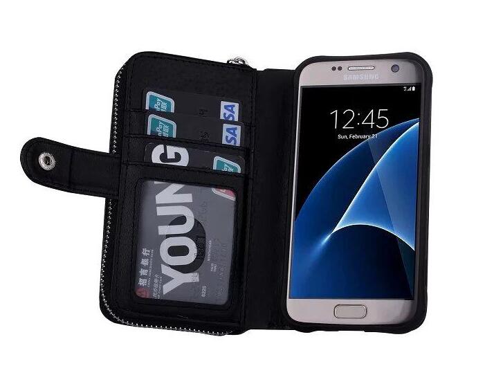 Galaxy S7 edge detachable full wallet leather case