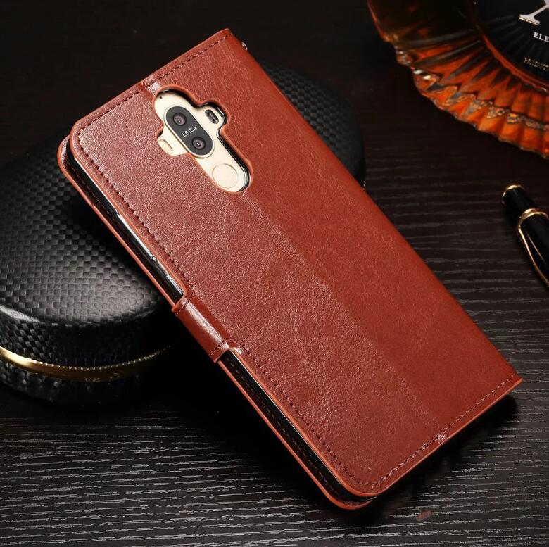 Huawei Mate 9 Vintage Fine Leather Wallet Case - Black