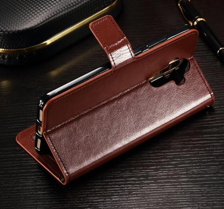 Huawei Mate 9 Vintage Fine Leather Wallet Case - Black