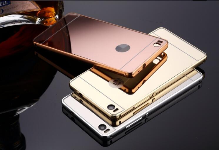 HUAWEI P8 lite case Slim Metal bumper with mirror back cover case