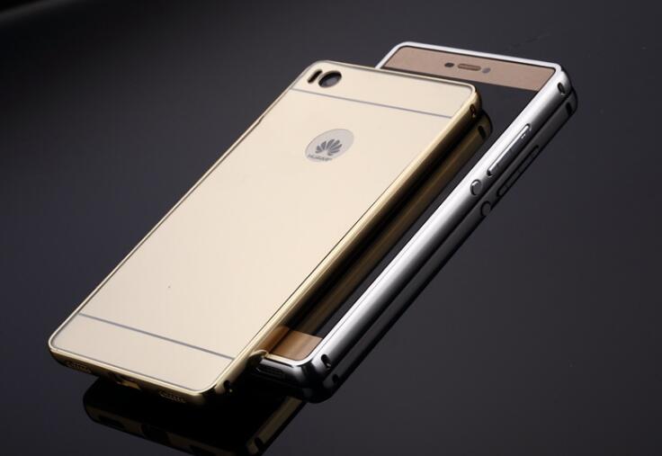 HUAWEI P8 lite case Slim Metal bumper with mirror back cover case