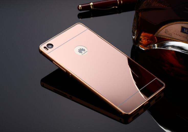 HUAWEI P8 lite case Slim Metal bumper with mirror back cover case
