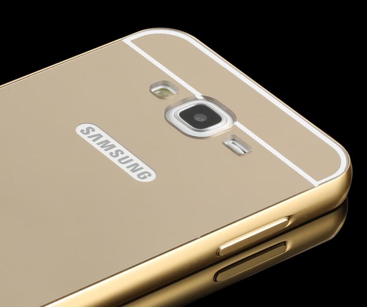 Galaxy J5 Slim Metal bumper with mirror back cover case