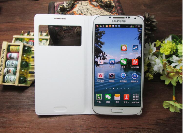Samsung Galaxy S4 case Leather Flip window case Smart cover
