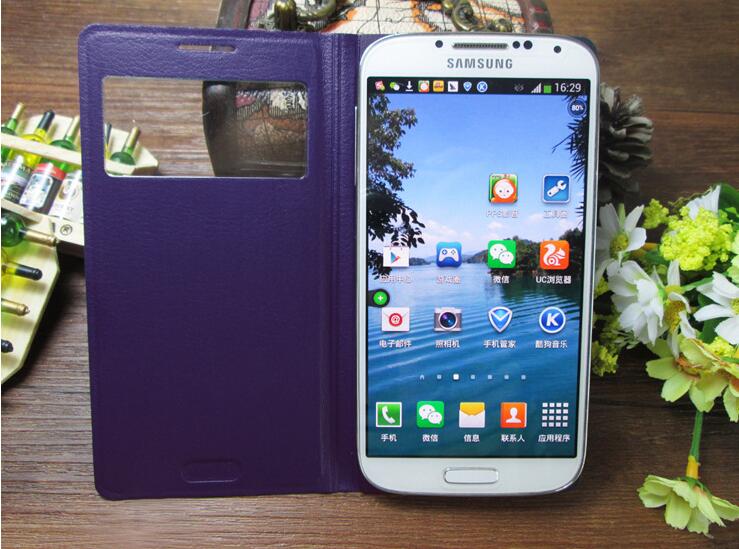 Samsung Galaxy S4 case Leather Flip window case Smart cover