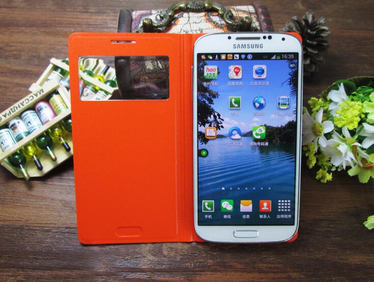 Samsung Galaxy S4 case Leather Flip window case Smart cover