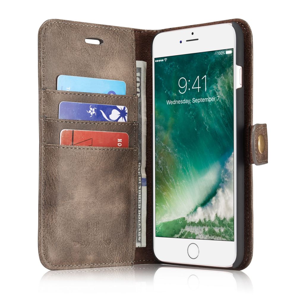 iPhone 7 plus case wallet 3 cards leather detachable case