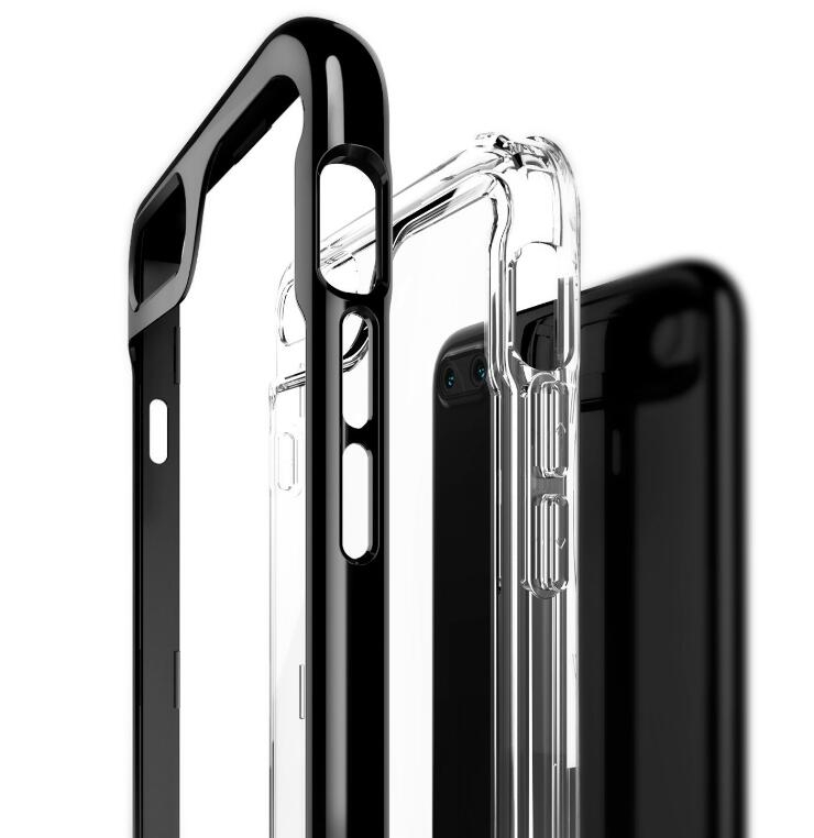 iPhone 7 Plus case plating bumper with clear gel back cover case
