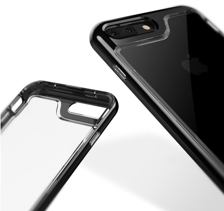 iPhone 7 Plus case plating bumper with clear gel back cover case