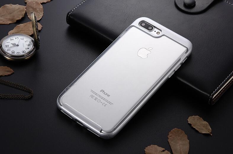 iPhone 7 Plus case plating bumper with clear gel back cover case