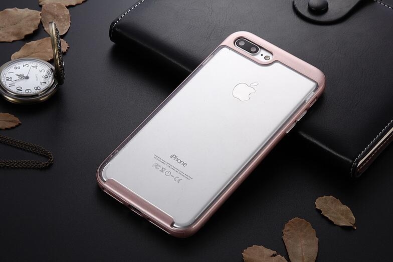 iPhone 7 Plus case plating bumper with clear gel back cover case